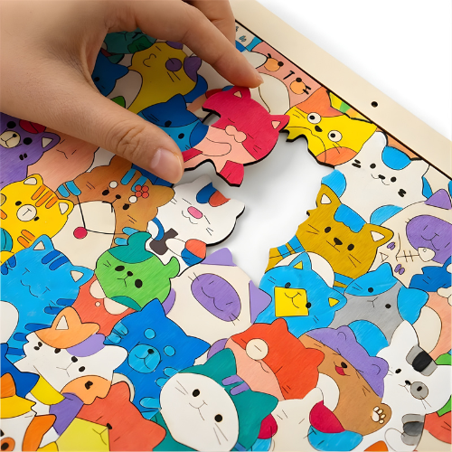 Puzzle de Madera para Pintar – Gatitos