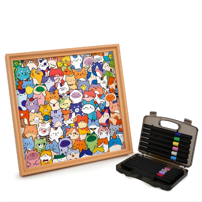 Puzzle de Madera para Pintar – Gatitos